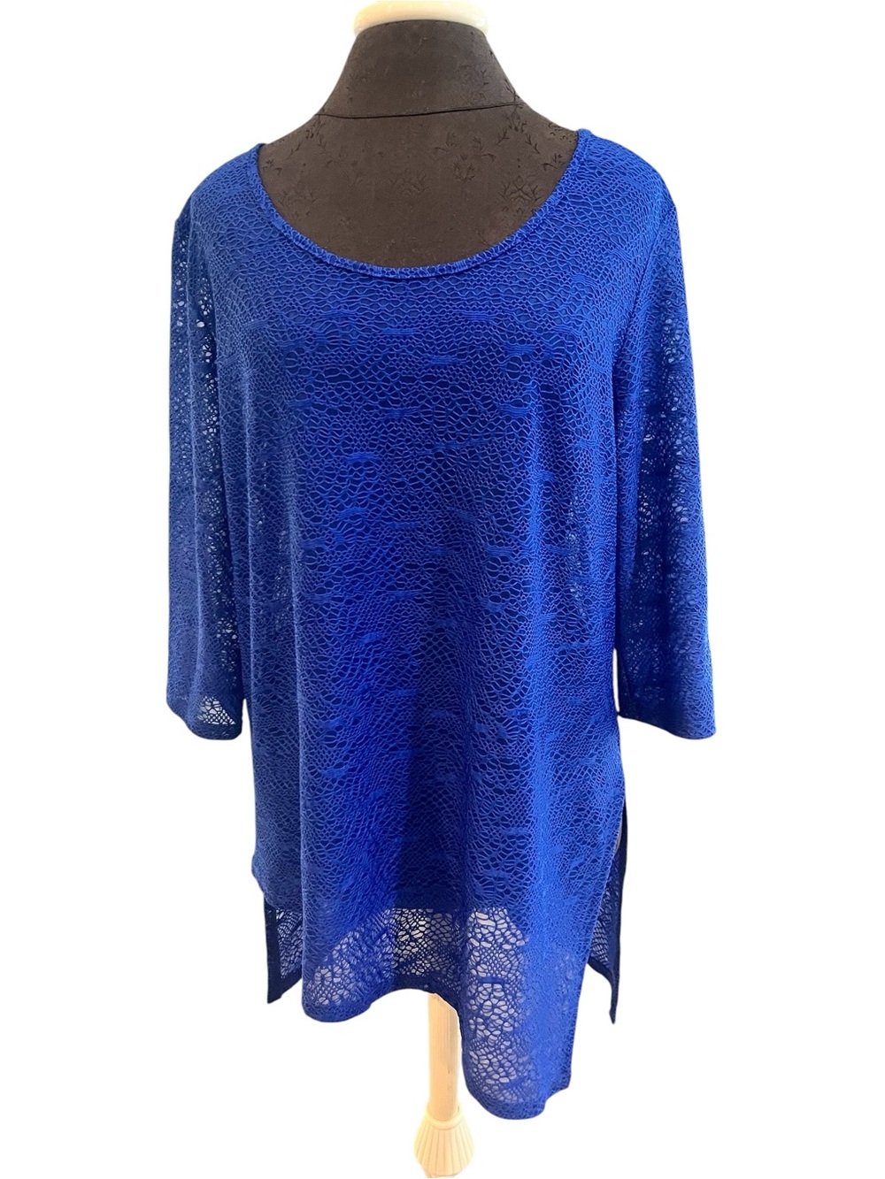 Clara Sun Woo Royal Blue Lace Tunic Large